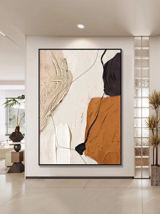 Hand-painted Abstract Pictures Oil Paintings Customizable on demand Modern Warm Colors On Canvas living A room Bedroom Wall Art Peaceful Pleasures Health and Wellness
