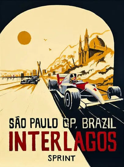Vintage F1 Racing Car Canvas Wall Art | Motorsport Poster Print