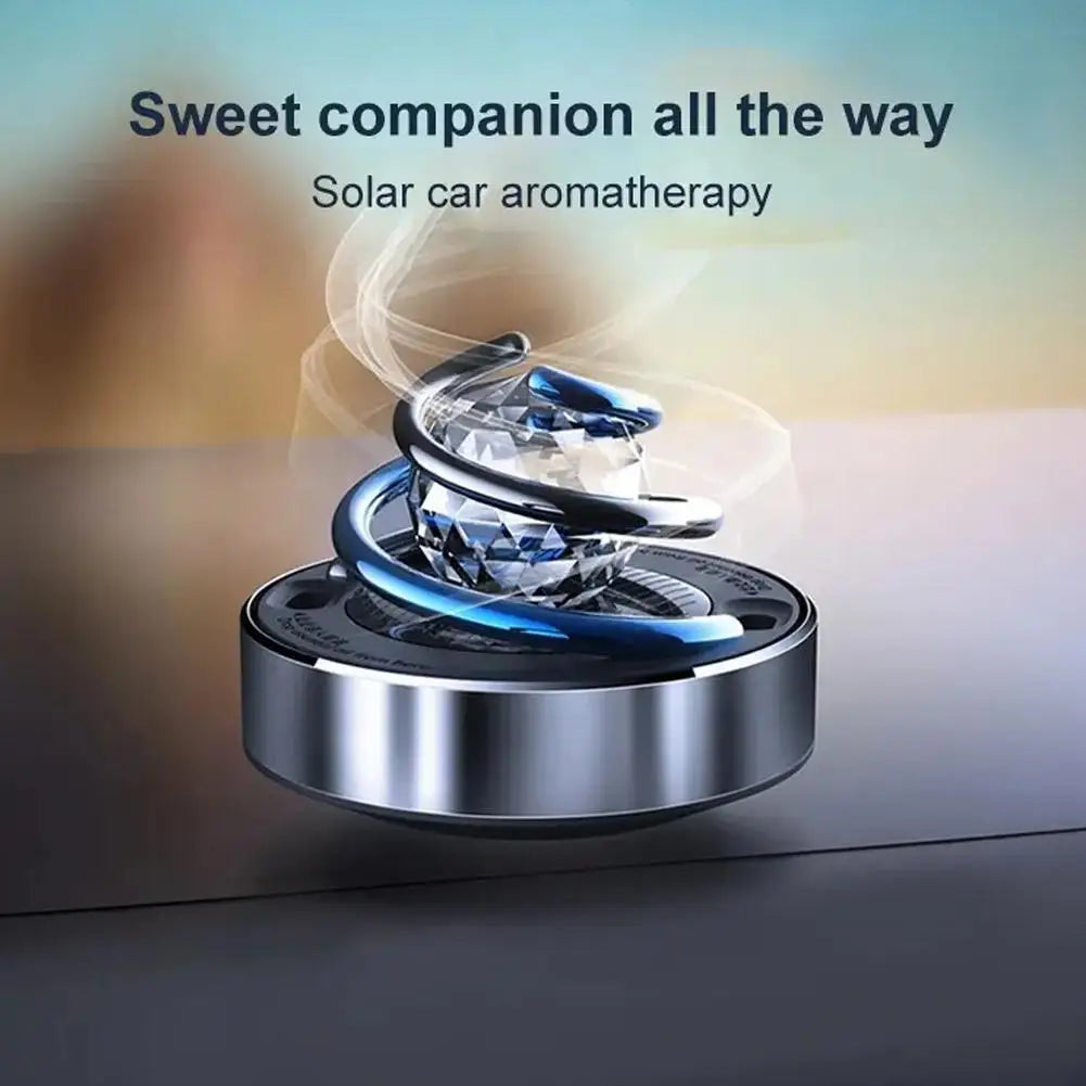 Solar Rotating Car Air Freshener | Rhinestone Aromatherapy Diffuser