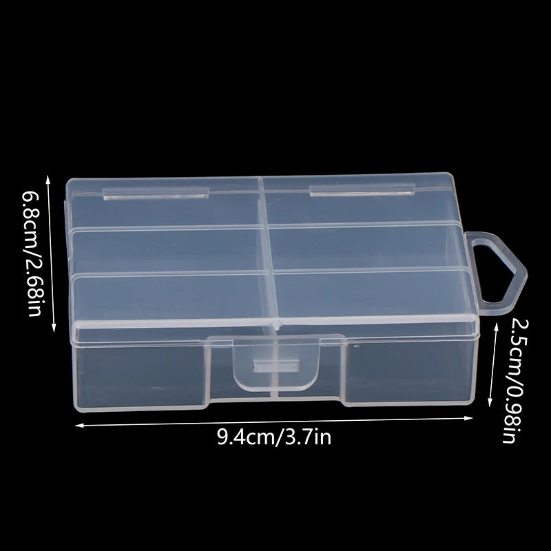 1PC Transparent Battery Storage Box For 18650 Batteries Plastic Organizer With Hardware Accessories And Clear Divider With Cover Peaceful Pleasures Health and Wellness Transparent
