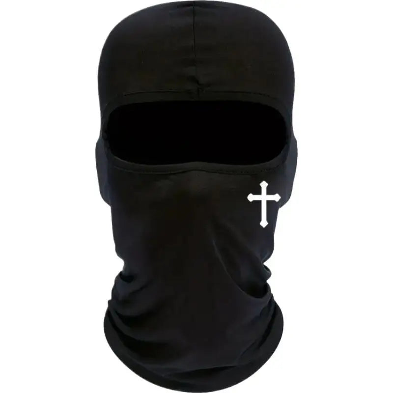 Christian Cross Balaclava Full Face Mask | Breathable Ski Mask Balaclava Face Mask Peaceful Pleasures Health and Wellness Black