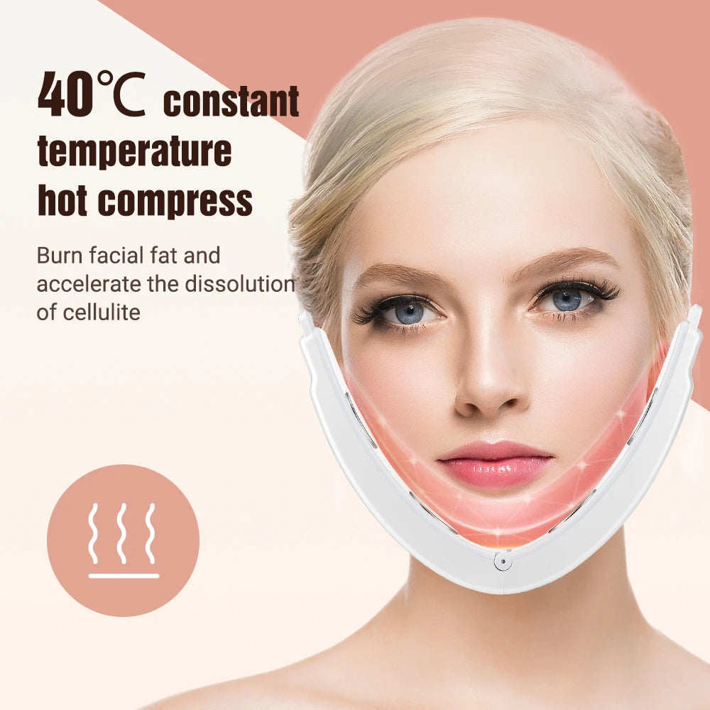 V-Face Lifting Beauty Device Electric Double Chin Removal Facial Massager with Heat V-line Tape for Women and Men Skincare Tool Peaceful Pleasures Health and Wellness