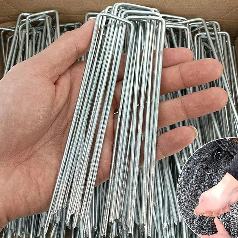 Heavy Duty U-Shaped Garden Stakes & Landscape Pins 25/50 Pcs Landscape Garden Pins Peaceful Pleasures Health and Wellness