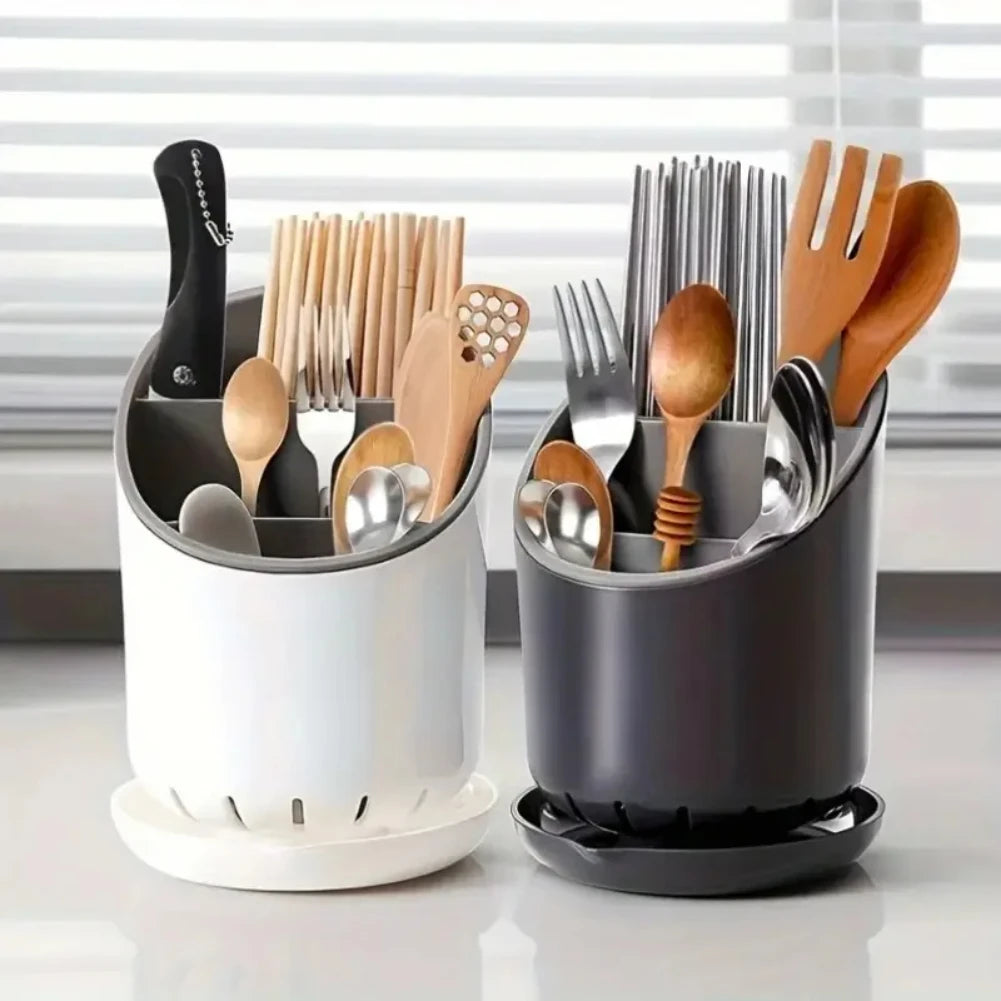 Chopstick Holder with Drain Plate | Kitchen Utensil Organizer