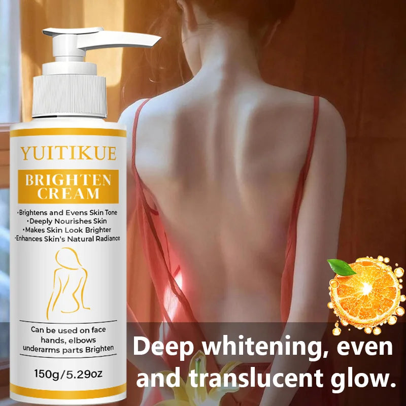 YUITIKUE Brightening Cream 150g Even Skin Tone Deeply Nourishes for Natural Radiance on Face, Hands & Elbows Peaceful Pleasures Health and Wellness