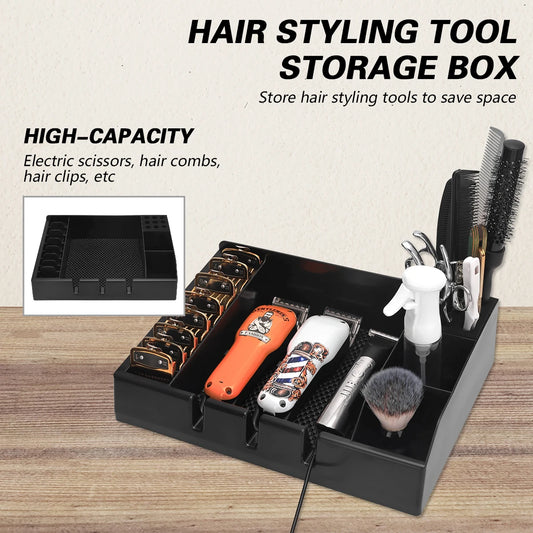 Barber Clipper Tray Anti-slip Hair Trimmer Holder, Multifunctional Hairdressing Tool Holder, Salon Haircut Supplies Storage Case Peaceful Pleasures Health and Wellness