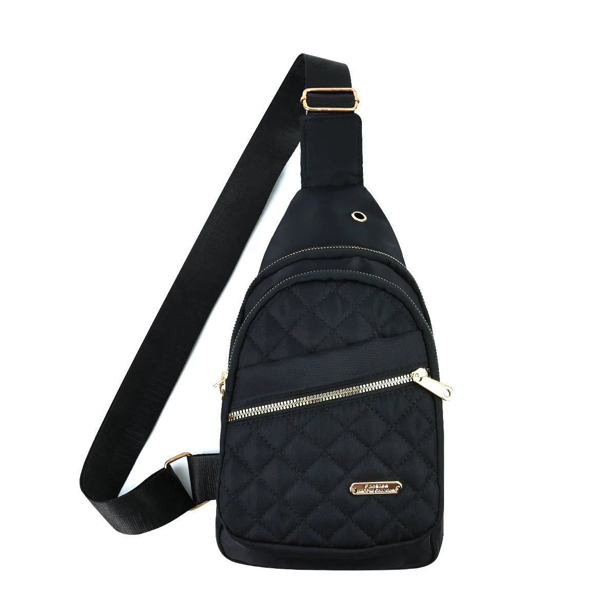 Adjustable Quilted Sling Backpack Outdoor Travel Bag For Men Women Casual Crossbody Small Sling Backpack Sling Bags Peaceful Pleasures Health and Wellness black United States