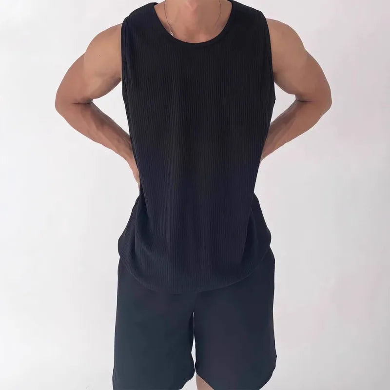 Men's Waffle Knit Tank Top | Loose Sleeveless Summer Vest