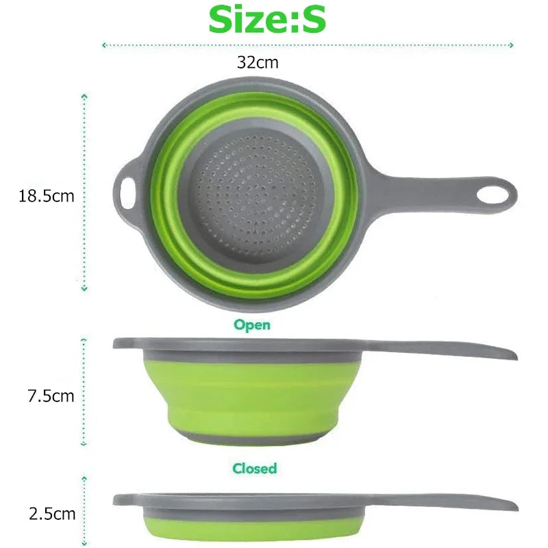 LMETJMA Silicone Collapsible Colander – Folding Kitchen Strainer