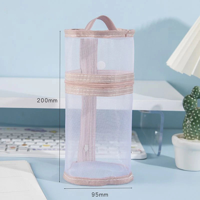 Mesh Makeup Brush Bag – Stand-Up Travel Brush Holder