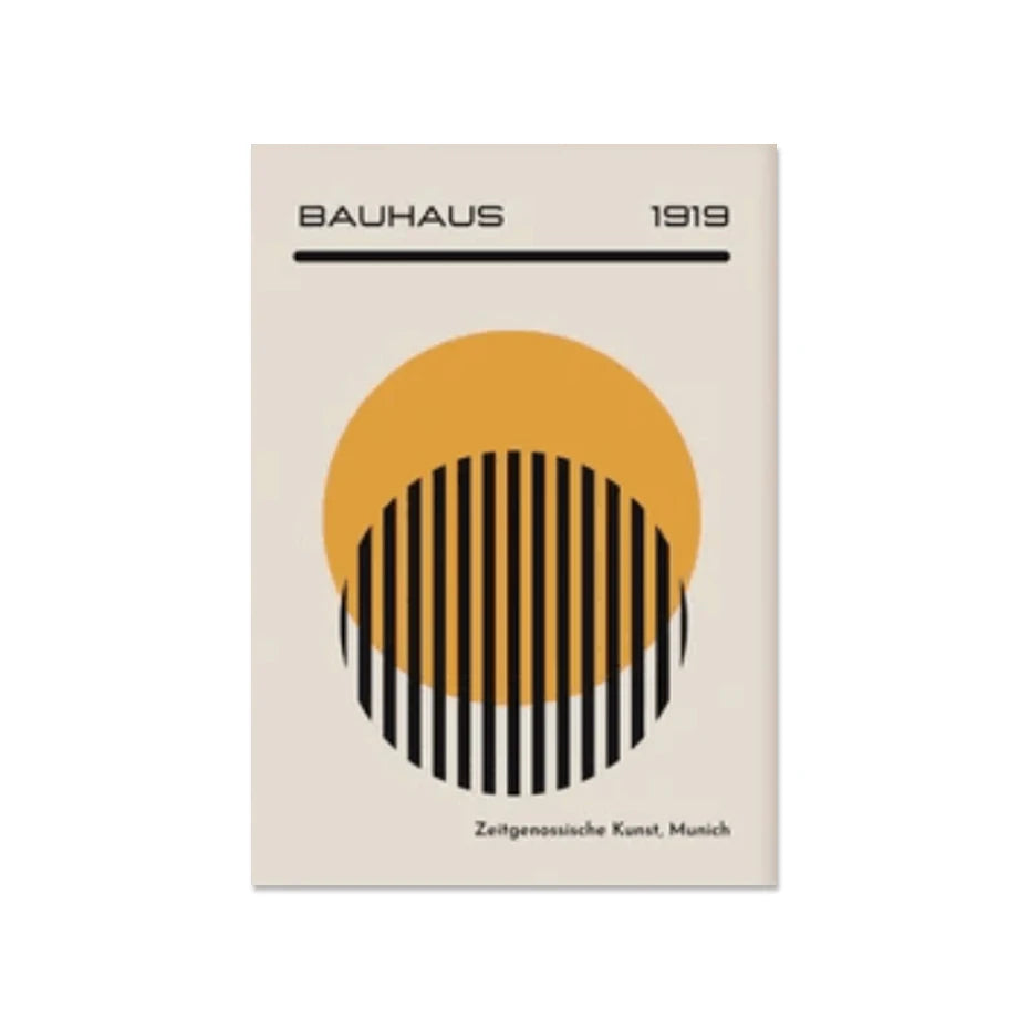Mid Century Modern Bauhaus Geometric Canvas Wall Art Print