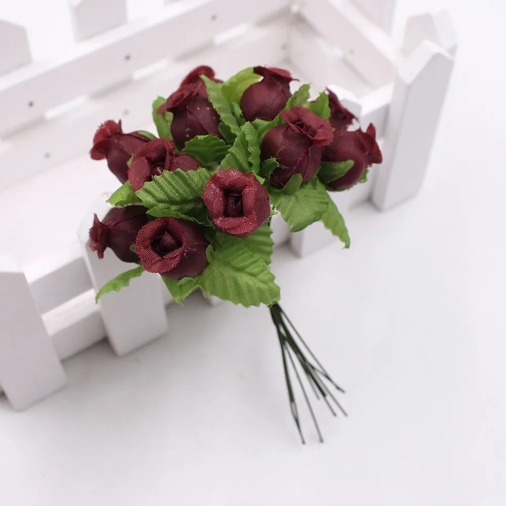 12-Head Silk Rose Artificial Bouquet | DIY Floral Decor