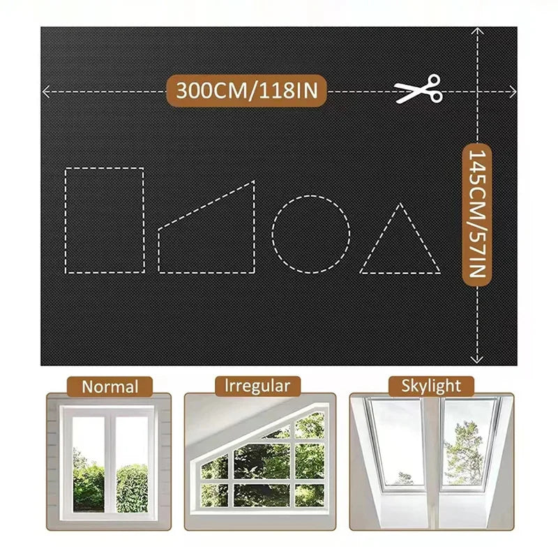 Self-Adhesive Blackout Curtain Cut-to-Size | Travel & Dorm