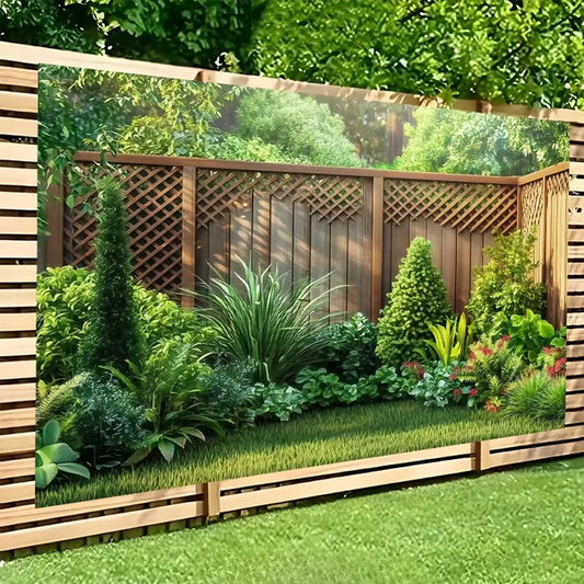 Greenery Backdrop Banner – Garden Fence Photo Background 7x5ft Party Backdrop Banner Peaceful Pleasures Health and Wellness