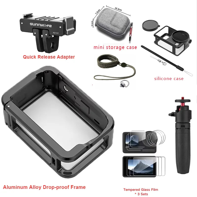 DJI Action 6 Aluminum Metal Cage | Cold Shoe Quick-Release