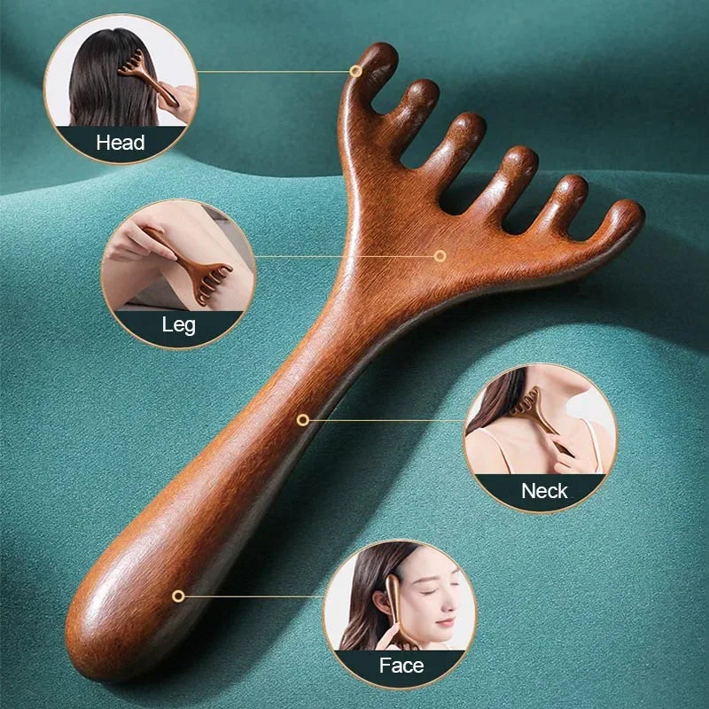 6-Claw Head Massager Comb | Gua Sha Scalp Massage Tool
