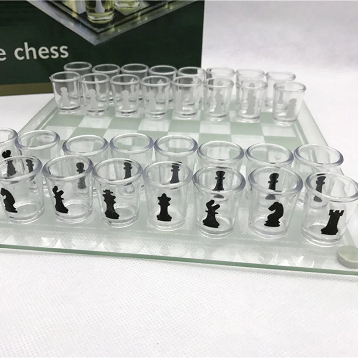 Stop Small Shot Glass Chess Set Wine Glass Chess Game Suitable For Bar Coffee Decoration Peaceful Pleasures Health and Wellness