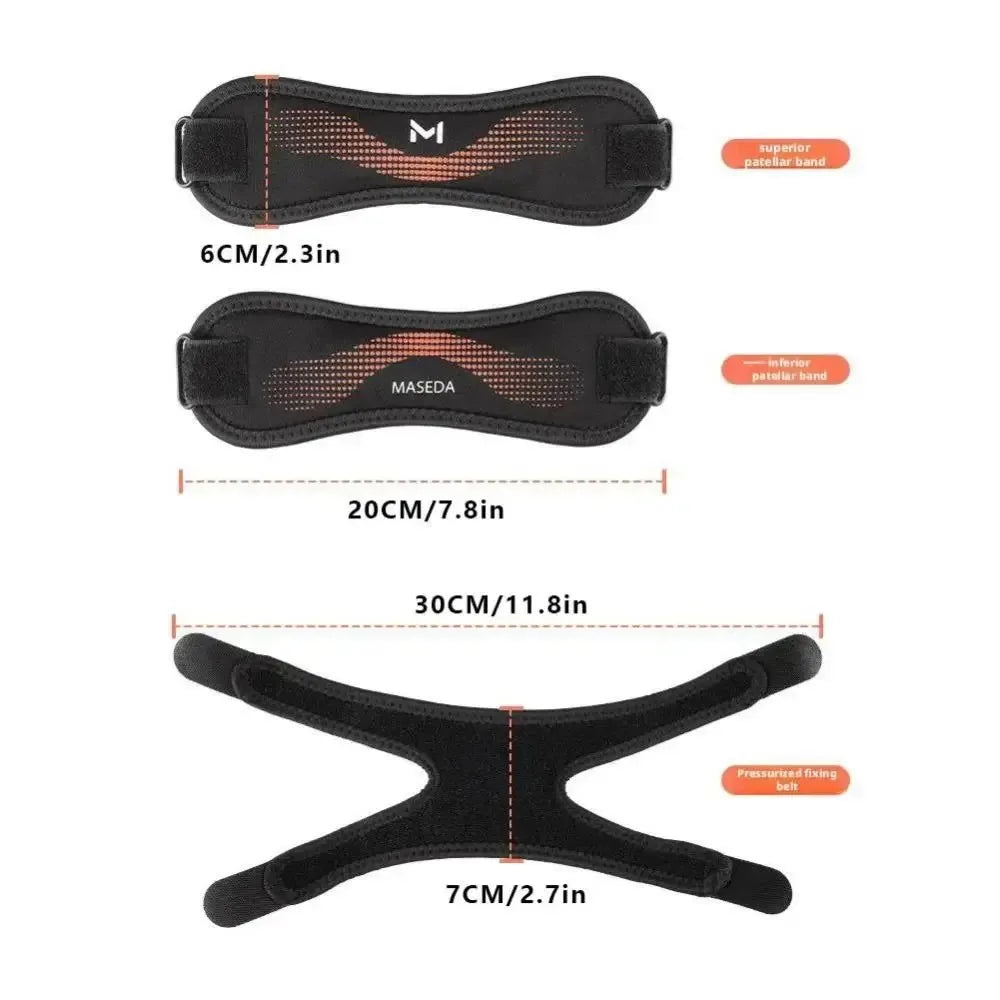 1Pc Soft Adjustable Double Patellar Band Knee Support Breathable Knee Patella Stabilizer Strap Comfortable Knee Protector Peaceful Pleasures Health and Wellness