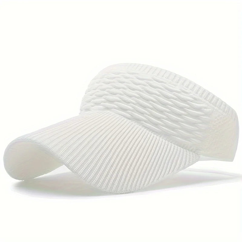 Women's Knitted Visor Sun Hat – Breathable Elastic Running Cap