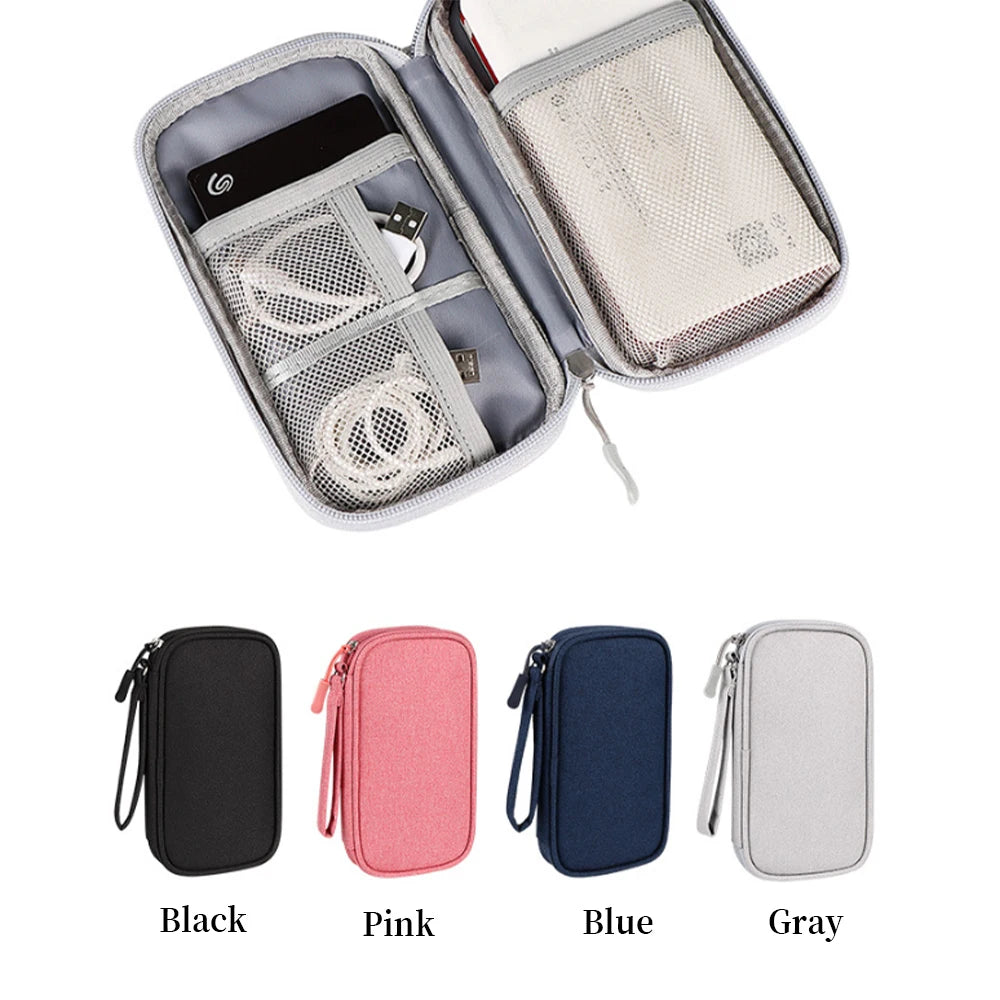 Large Capacity Travel Gadget Organizer, Multi-layer Electronics Accessory Pouch for Portable Charger, Cables, Hard Drive, Phone Peaceful Pleasures Health and Wellness Gray-Size S
