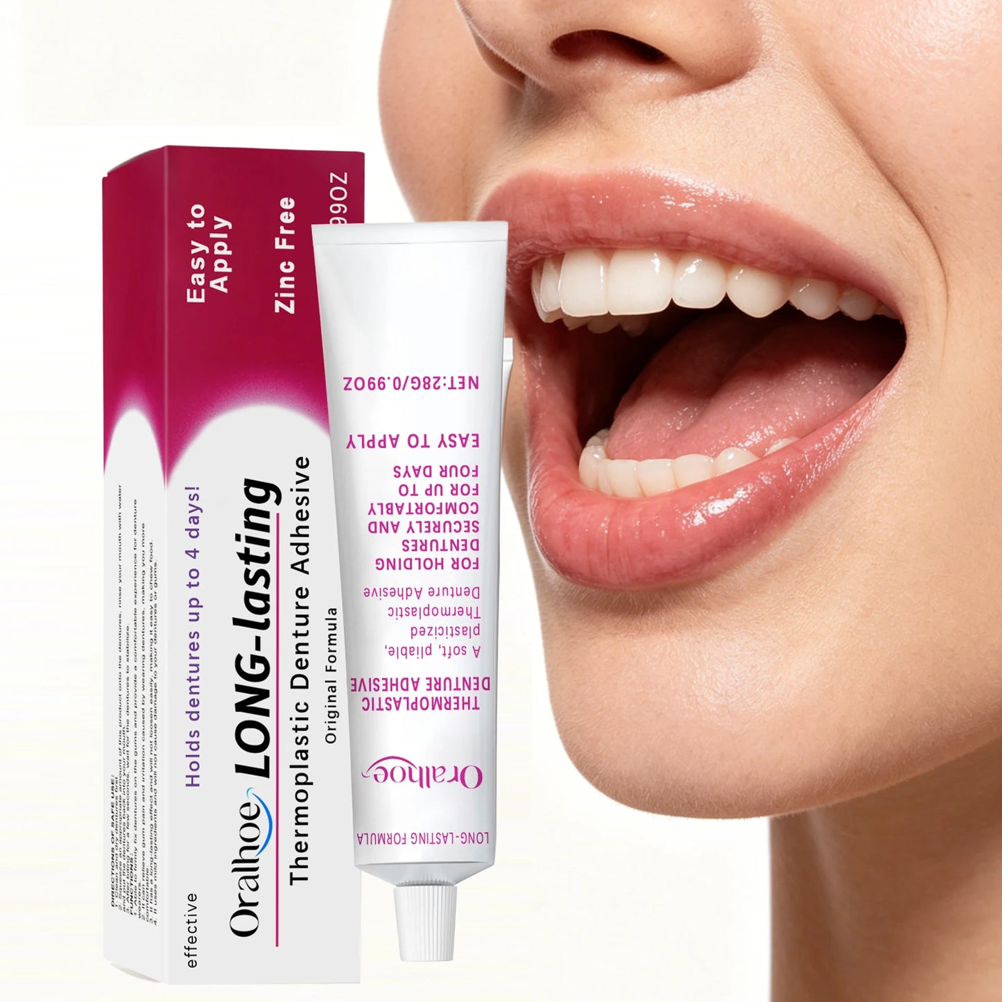Oralhoe Thermoplastic Denture Adhesive | Long-Lasting 28g