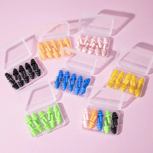 Silicone Comfortable Earplugs 5 Pairs Per Box Noise-proof Suitable for Swimming and Sleep Protection Peaceful Pleasures Health and Wellness