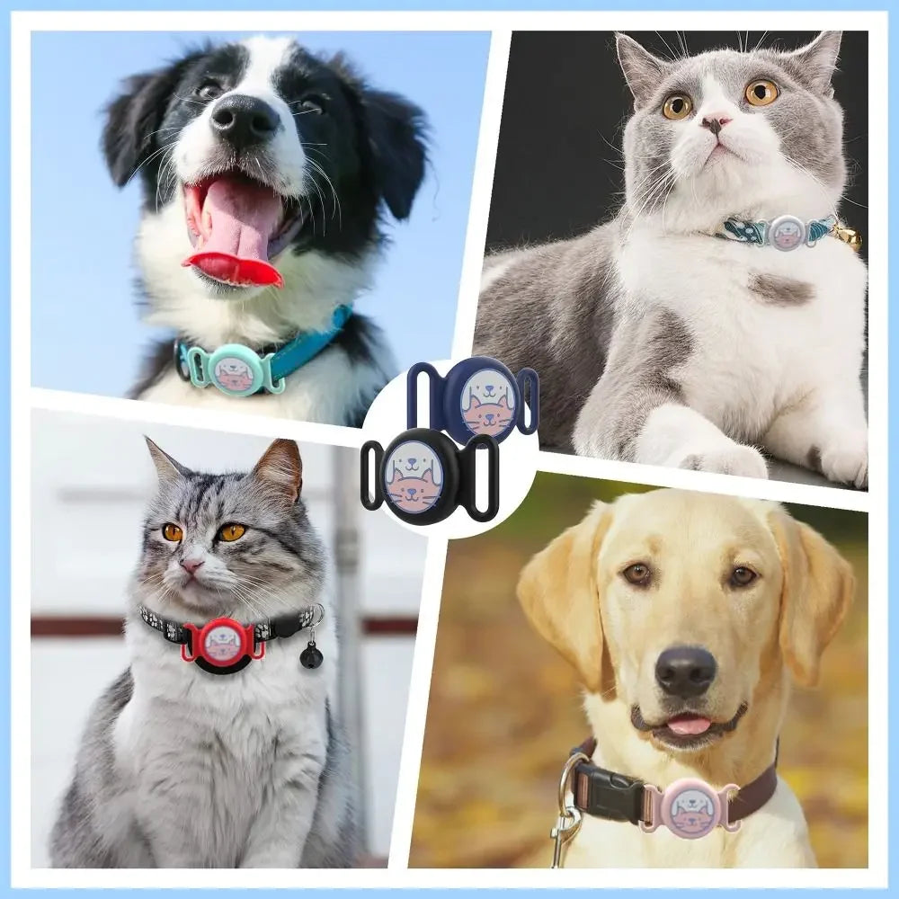 Silicone AirTag Pet Collar Case – Waterproof GPS Tracker Cover