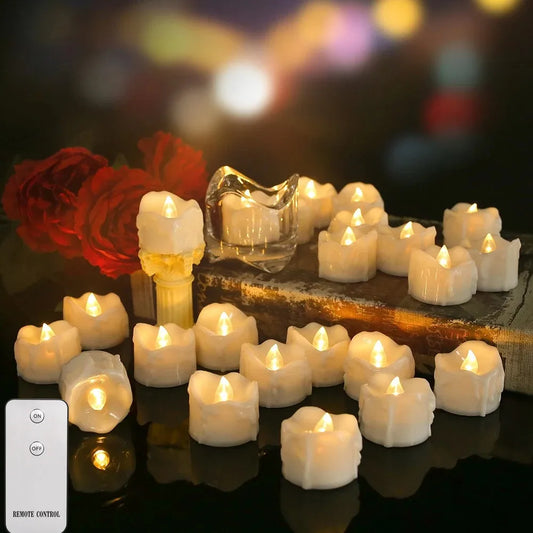 Flameless Votive Candles 24/48 Pack LED Electronic Candle with Remote Control Battery Operated Flickering Flame for Table Decor Peaceful Pleasures Health and Wellness