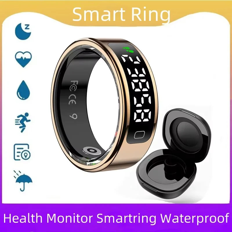 2026 R11C Smart Ring Men Women LED Display Screen Health Ring Heart Rate Sleep Monitor Waterproof Smartring for Android IOS Peaceful Pleasures Health and Wellness