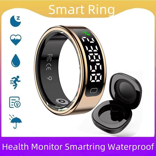 2026 R11C Smart Ring Men Women LED Display Screen Health Ring Heart Rate Sleep Monitor Waterproof Smartring for Android IOS Peaceful Pleasures Health and Wellness