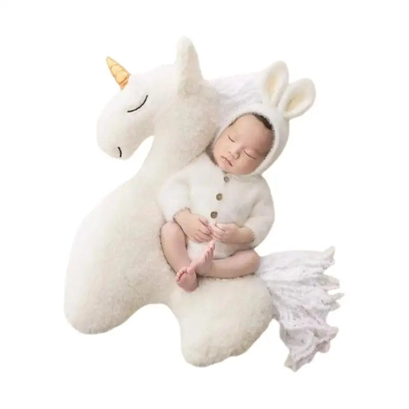 Unicorn Newborn Posing Pillow Photo Prop | Soft PP Cotton 0–6M