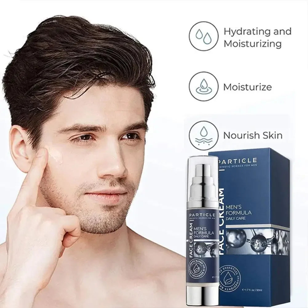 50ml 1.7oz Particle 6-in-1 Men's Face Cream Anti-Aging Moisturizer Reduces Wrinkles Dark Spots Eye Bags Hydrating Skin Care Peaceful Pleasures Health and Wellness