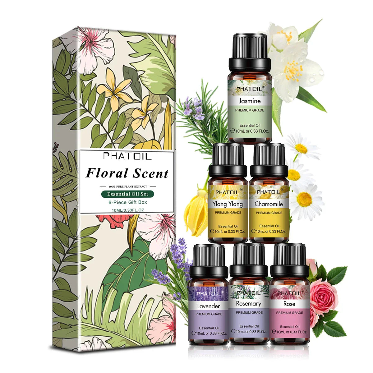 PHATOIL 10ml Pure Natural Essential Oils for Diffuser & Aromatherapy