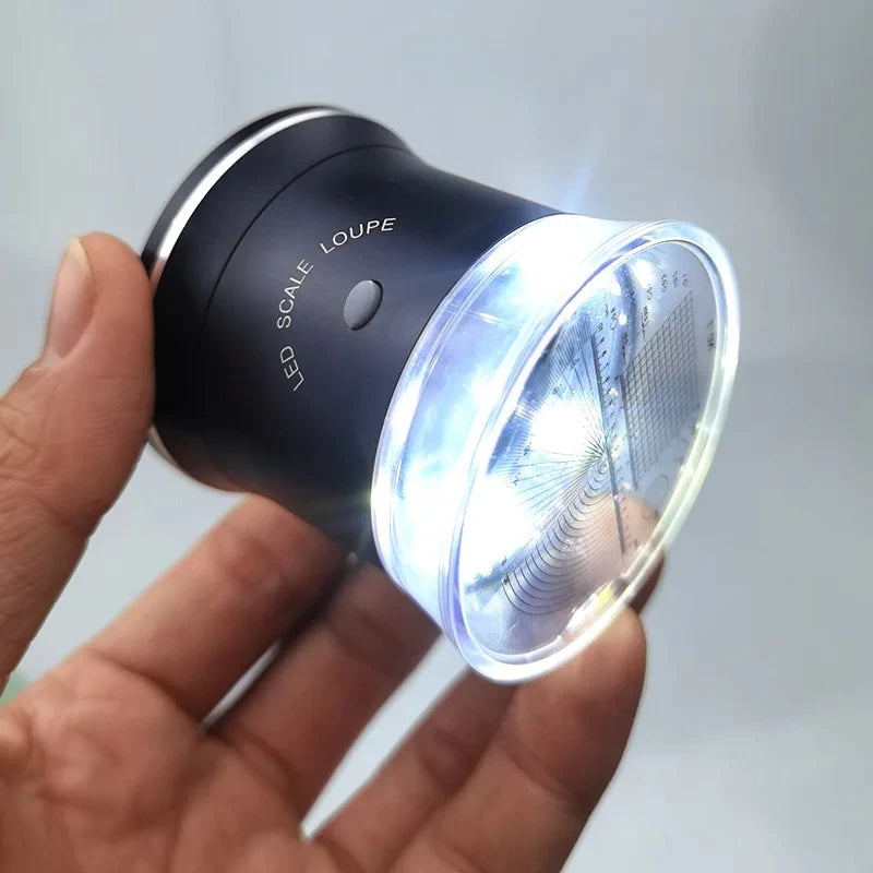 30X Illuminated Jewelers Magnifier Measuring Scale, Usb Rechargeable 6 Led Lights, Suitable for Jewelry Coins Peaceful Pleasures Health and Wellness
