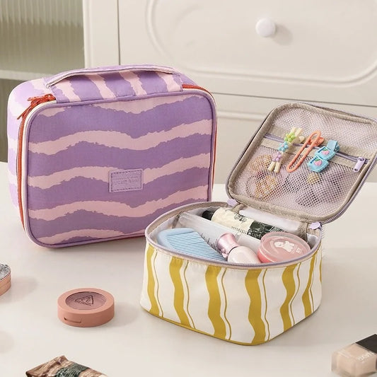 Hot Striped Travel Storage Bag, Bathroom Cosmetics, Dry and Wet Separation, Wash Bag, Multi-functional Bedroom Storage Bag Peaceful Pleasures Health and Wellness