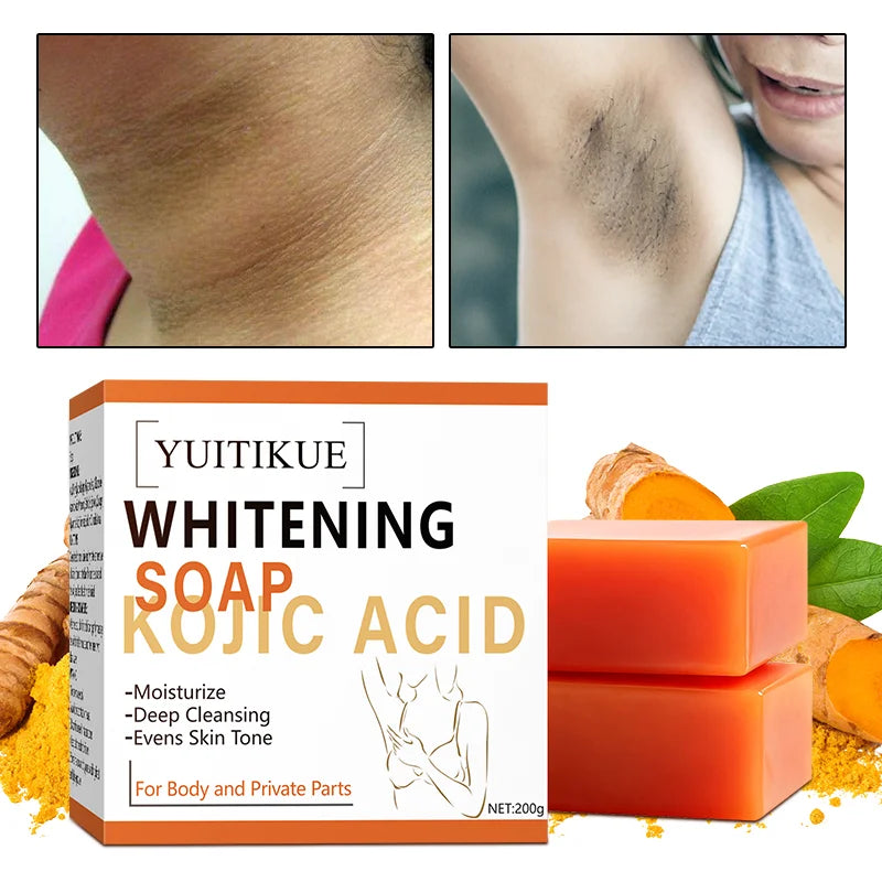 YUITIKUE Kojic Acid Whitening Soap - Brightens Skin Tone, Deep Cleansing & Moisturizing, Gentle for Sensitive Skin & Body Care Peaceful Pleasures Health and Wellness