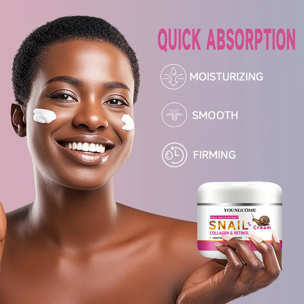 Snail Collagen Retinol Facial Cream Moisturiser Facial Anti aging Whitening Skin Care Repair Fade Fine Lines Whitening Skin Peaceful Pleasures Health and Wellness