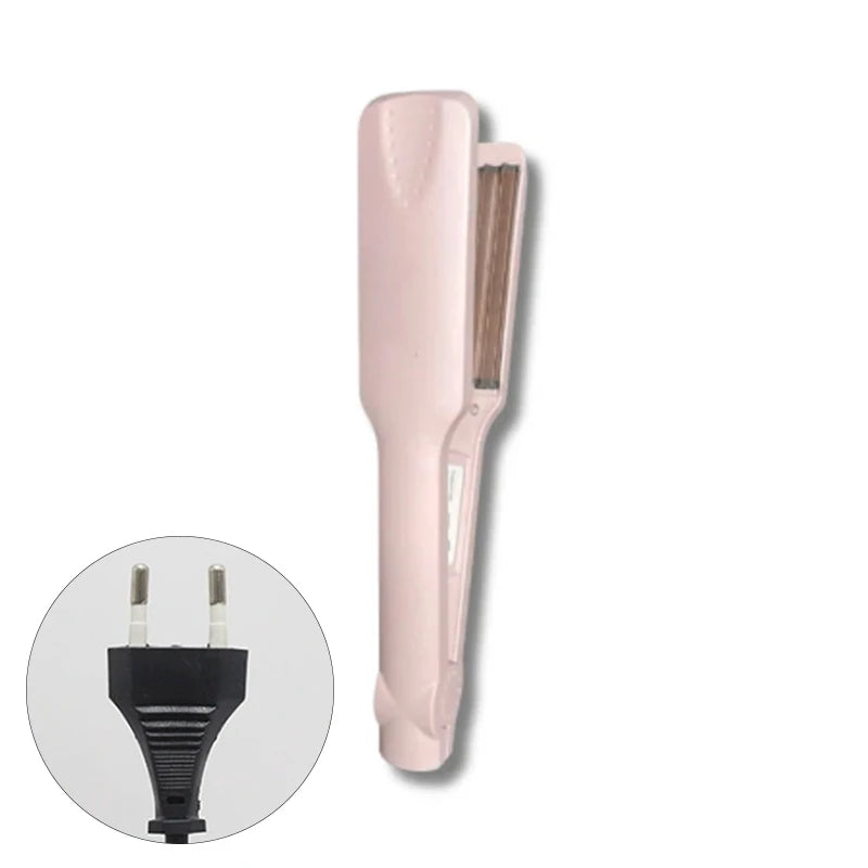Hair Straightening Irons Dual Use Fast Warm-up Thermal Professional Ceramic Heating Plate For Straightening Curling Air Bangs Peaceful Pleasures Health and Wellness Pink 2