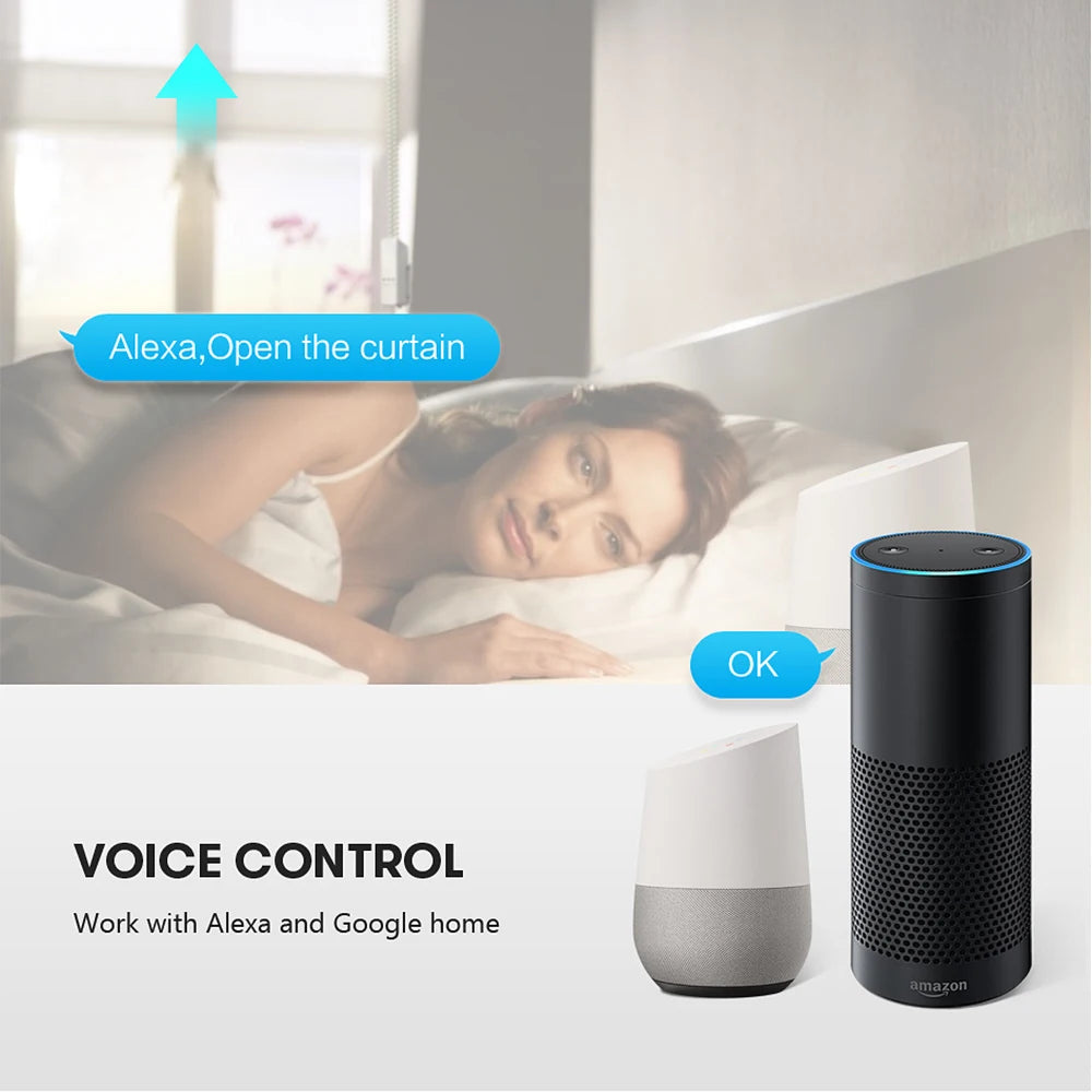 Wifi Smart Roller Blinds Motor,Tuya WiFi Electric Shutter Curtain Motor,Remote Voice Control Work With Alexa/Google Home Peaceful Pleasures Health and Wellness