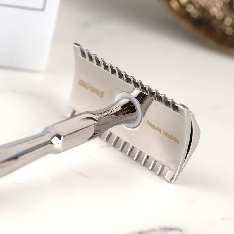 2026 Yaqi PAGODA MIRABILIS Stainless Steel Safety Razor with 0.3mm Blade Gap for Smooth Shaving Peaceful Pleasures Health and Wellness