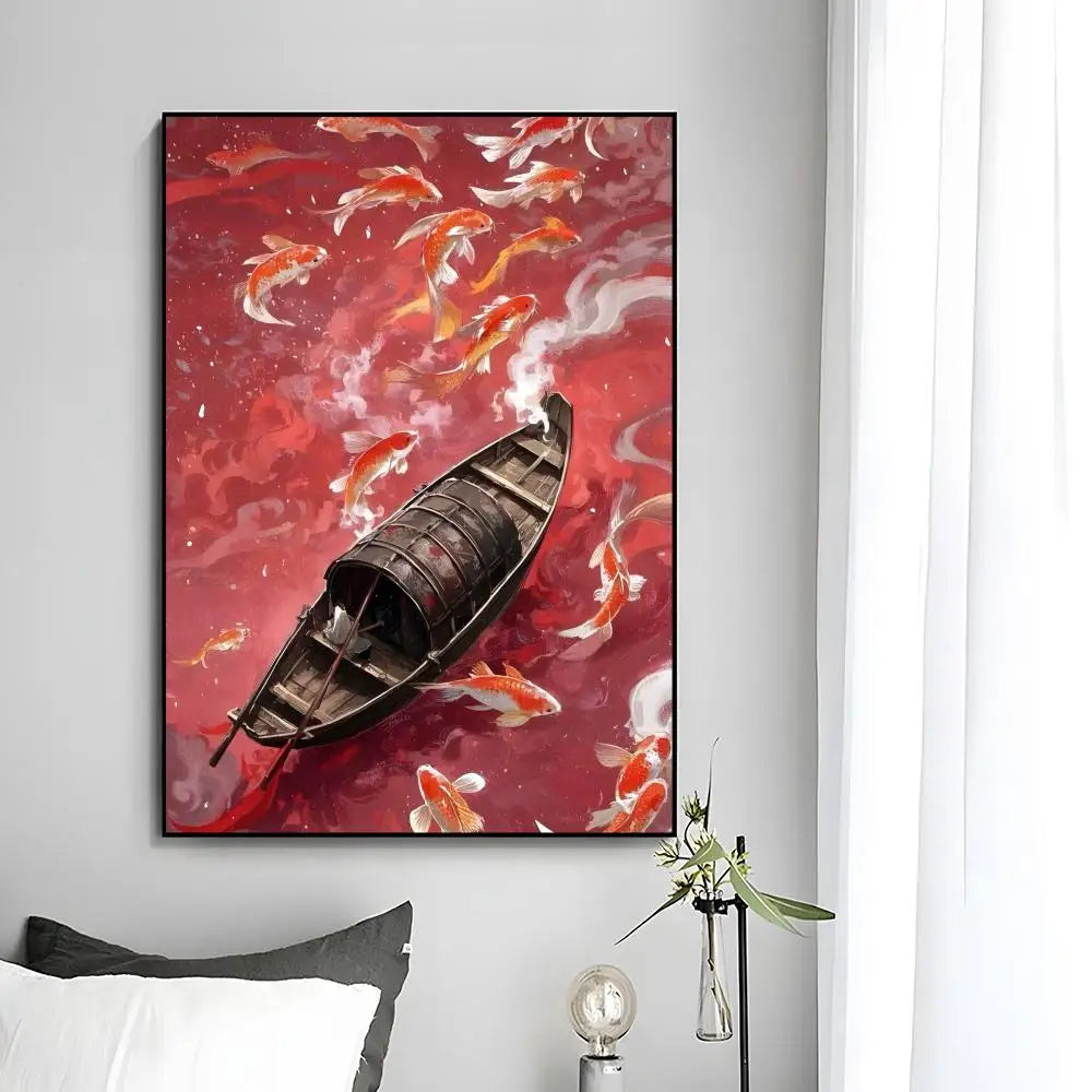 Fantasy Romantic Movie Anime B-Big Fish & Begonia Poster Wall Art Print Poster Decorative Mural Home Decor Gift Unframed Peaceful Pleasures Health and Wellness White6 50x70cm Unframed