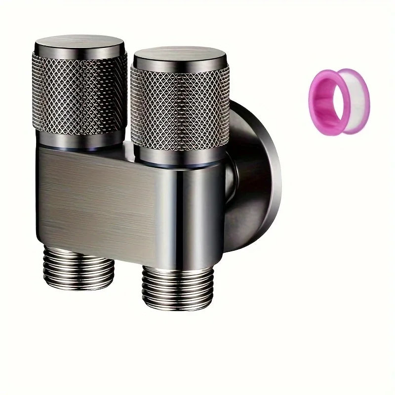 Stainless Steel Dual Outlet Anti-Backflow Angle Valve for Toilet