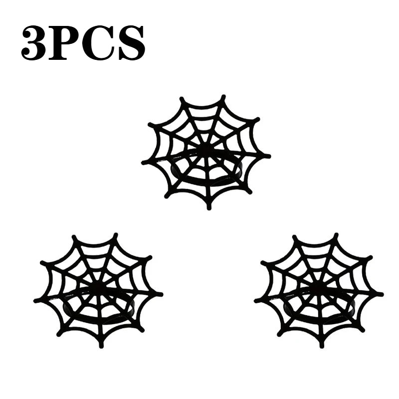 Halloween Spider Web Napkin Rings | Black Table Décor 1–50 PCS