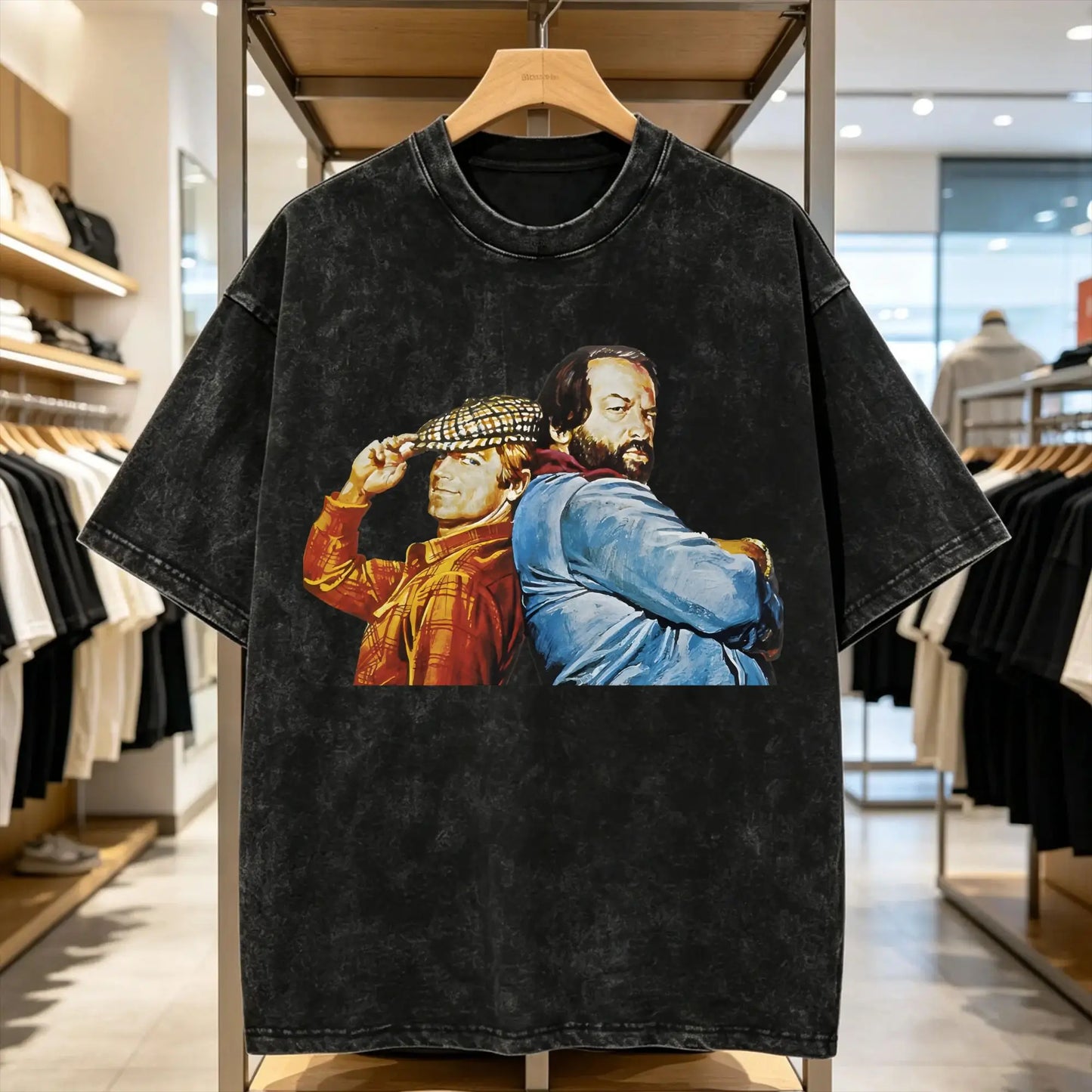 Bud Spencer and Terence Hill T Shirt Men Cotton Novelty T-Shirts Crew Neck Tee Shirt Short Sleeve Clothing Original Peaceful Pleasures Health and Wellness 5 XXL