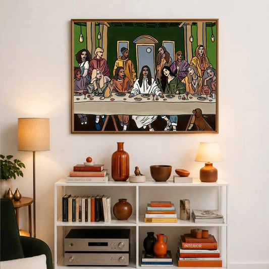 The Last Supper Modern Christian Canvas Wall Art Print Canvas Wall Art Peaceful Pleasures Health and Wellness G4845 30x40cm Wood Framed