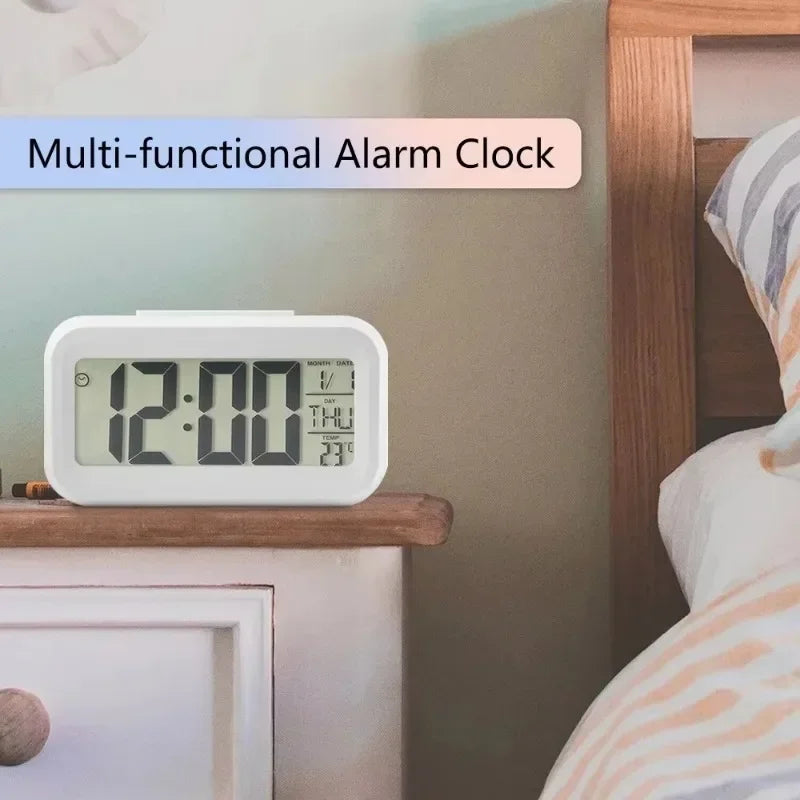 Electronic Wall Clock Silent Mini Alarm Date Backlight 12/24H Temperature Week Countdown Powered Digital Clocks. Battery Desk Peaceful Pleasures Health and Wellness