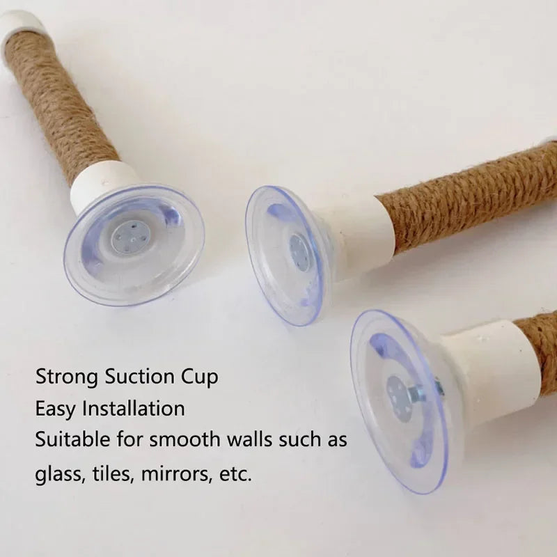 Hemp Rope Bird Perch with Suction Cup | Parrot & Small Pet Toy