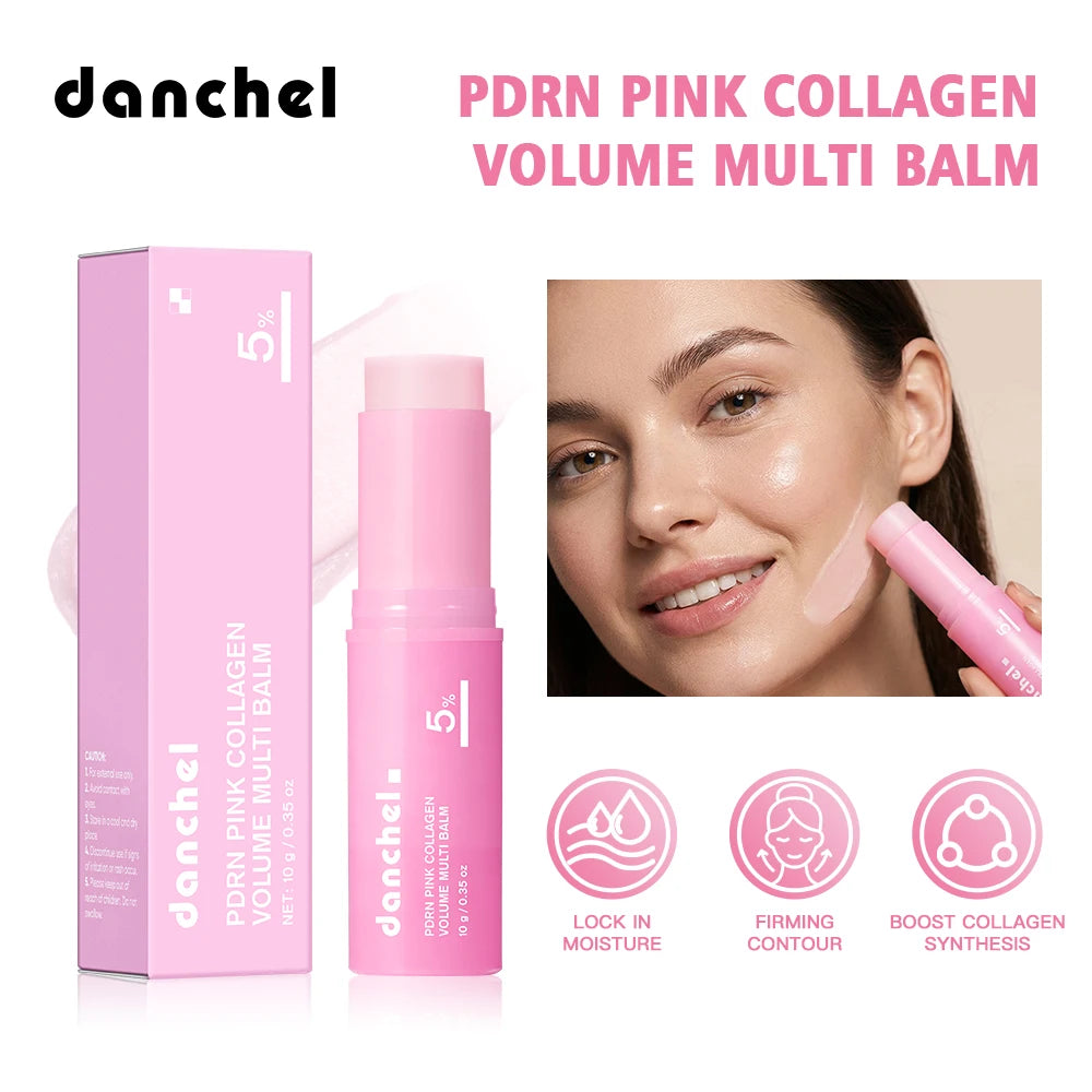 PDRN Pink Collagen Volume Collagen Stick Multi Balm Stick Deep Hydration Moisturizer Brightening Plump Smooth Face Skin Care Peaceful Pleasures Health and Wellness