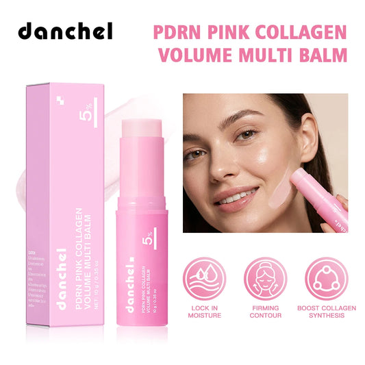 PDRN Pink Collagen Volume Collagen Stick Multi Balm Stick Deep Hydration Moisturizer Brightening Plump Smooth Face Skin Care Peaceful Pleasures Health and Wellness