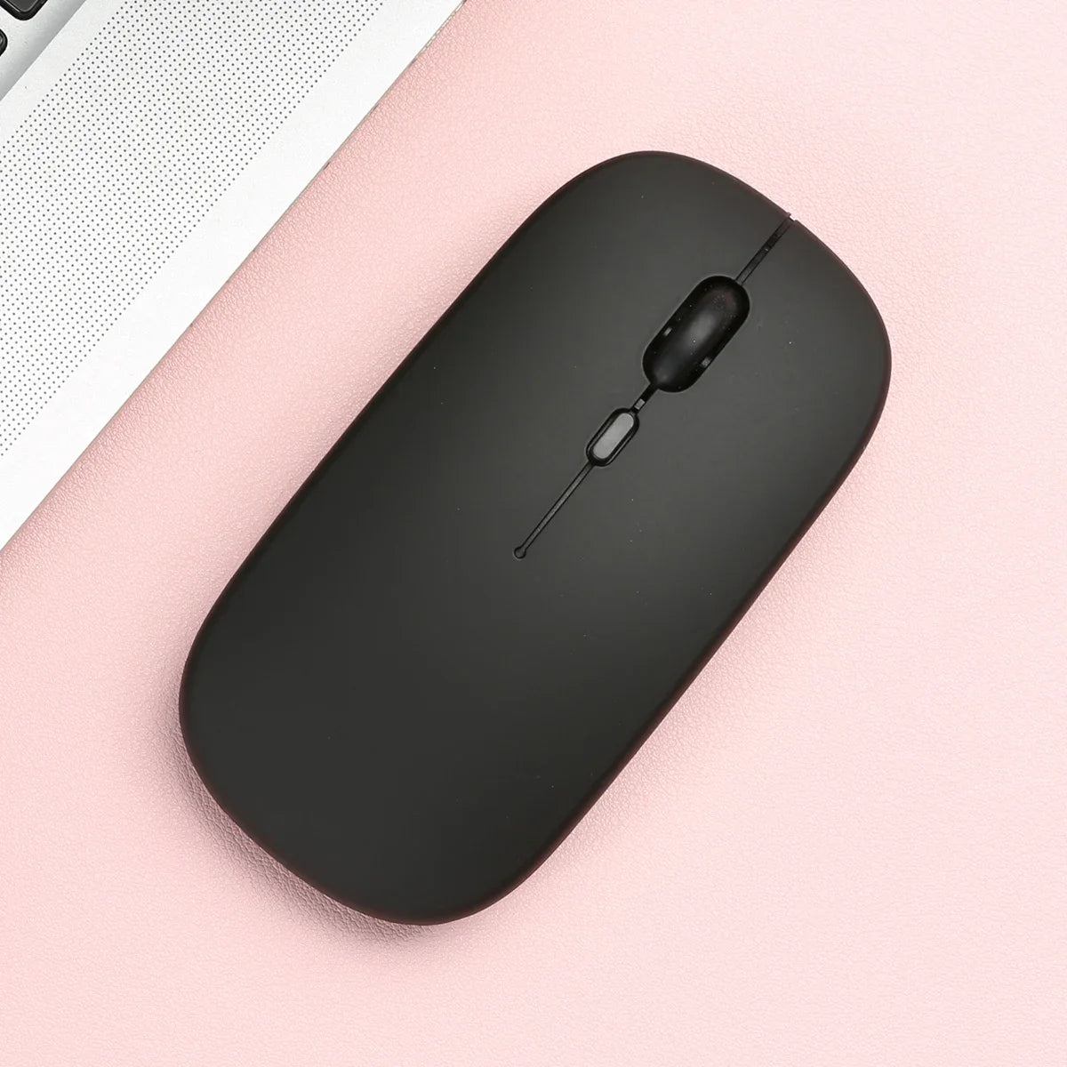 Wireless Bluetooth-compatible Mouse Portable Ergonomic Computer Mice For Laptop iPad Tablet PC Mobile Phone Office Gaming Mouse Peaceful Pleasures Health and Wellness Glossy-Black